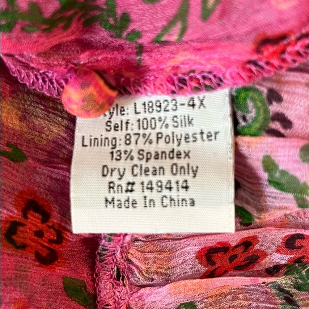 Johnny Was Foxglove silk blouse - Picture 4 of 5